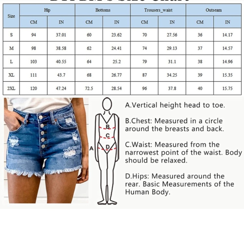 🆕 High Waisted Rise Short Jeans - Picture 3 of 3